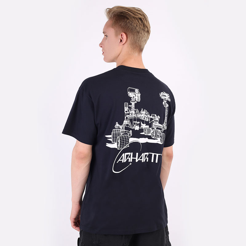 мужская синяя футболка Carhartt WIP S/S Orbit T-Shirt I029928-navy/white - цена, описание, фото 4